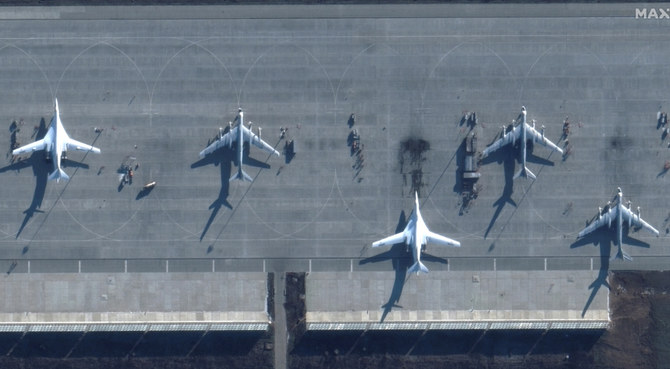 A satellite image shows bomber aircraft at Engels Air Base in Saratov, Russia, December 4, 2022. (REUTERS)