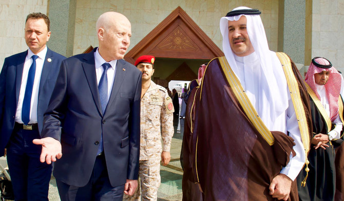 Prince Faisal bin Salman receives Tunisian President Kais Saied in Madinah. (Supplied)
