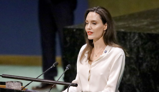 Angelina Jolie, United Nations High Commissioner for Refugees special envoy, address a meeting on U.N. peacekeeping at U.N. head