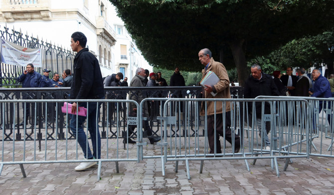 People walk outside a court in Tunis, Tunisia January 10, 2023. (REUTERS)