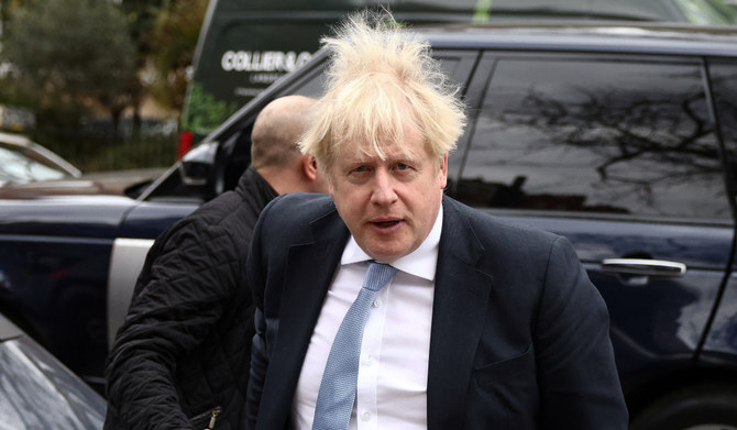 Former British Prime Minister Boris Johnson arrives at a residence in London, Britain, March 3, 2023. (REUTERS)