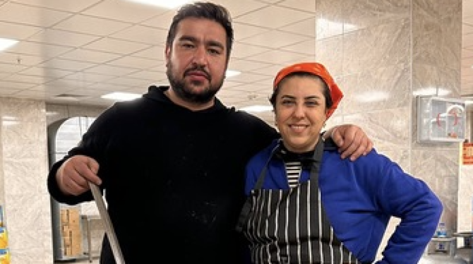 Turkish Social Gastronomy Chef Ebru Baybara Demir and her colleague and fellow chef Turev Uludag. (Supplied)