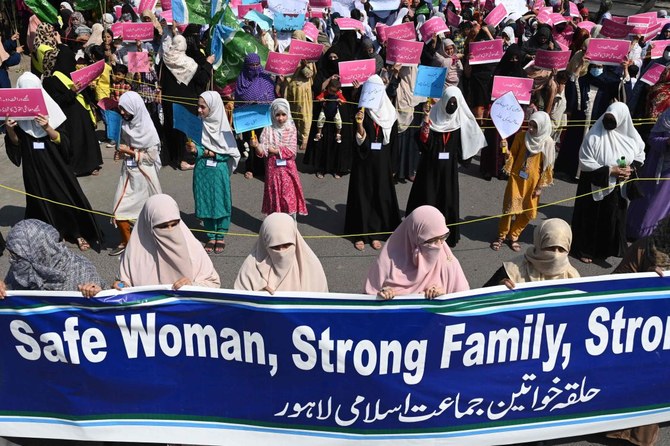 Thousands of women rally in Pakistan despite legal hurdles