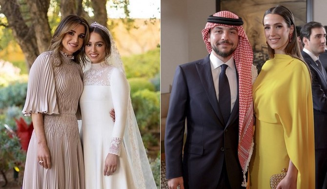 Jordan’s Princess Iman weds in Dior gown as crown prince’s fiancée Rajwa Al-Saif champions Roksanda 