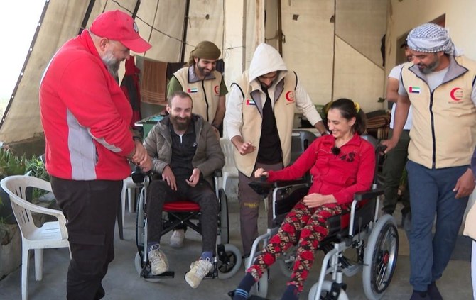 Quake-hit Syrians get electric wheelchairs from Emirates Red Crescent