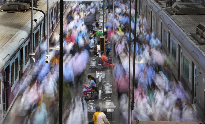 A general view of churchgate station during peak hours in Mumbai, India, Thursday, March 20, 2023. (AP)