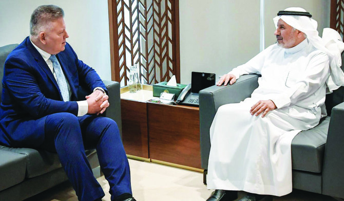 Dr. Abdullah Al-Rabeeah holds talks with Robert Rostek in Riyadh. (Supplied)