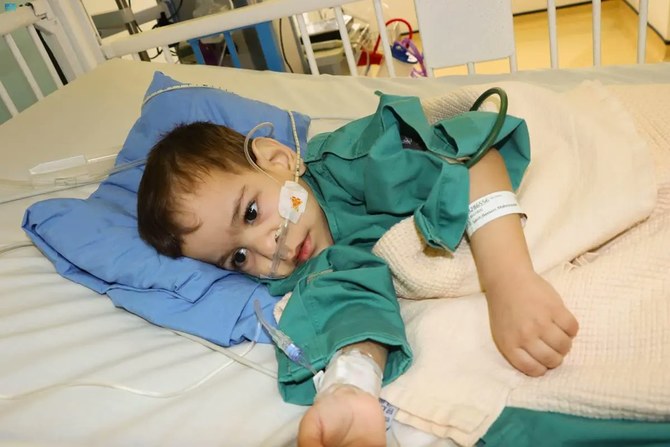 Bassam is in a stable condition a week after his operation at King Abdullah Specialist Children’s Hospital. (SPA)