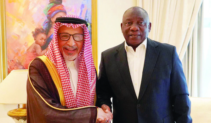 Ahmed bin Abdulaziz Kattan meets with Cyril Ramaphosa in Cape Town. (Supplied)