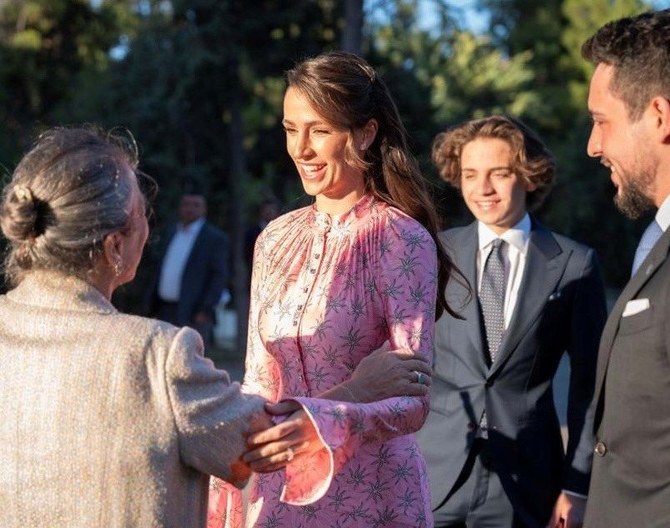 Jordan’s royal newlyweds Princess Rajwa and Crown Prince Hussein attend family wedding