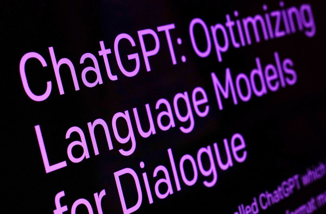Text from the ChatGPT page of the OpenAI website is shown in this photo, in New York, Feb. 2, 2023. (AP)