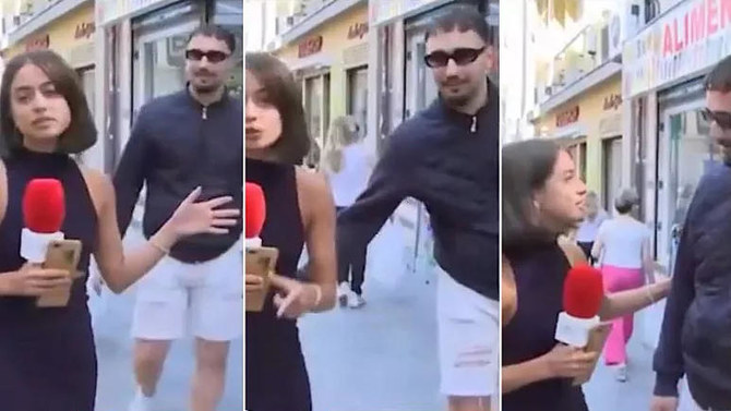 Spanish police arrest man for touching reporter’s bottom while live on air
