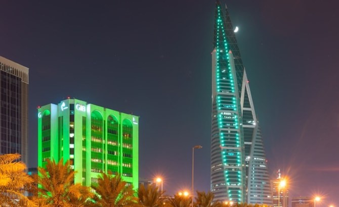 Bahrain landmarks go green to honor 93rd Saudi National Day