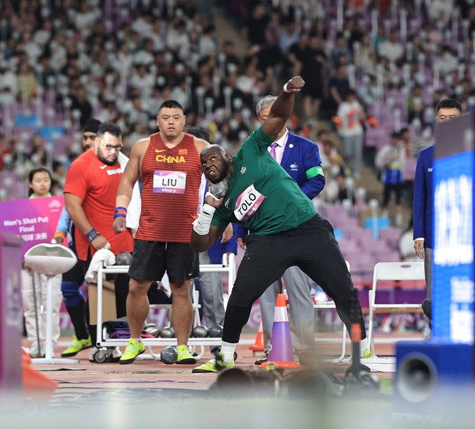 Mohamed Tolu wins third Saudi medal after shot put silver at Asian Games