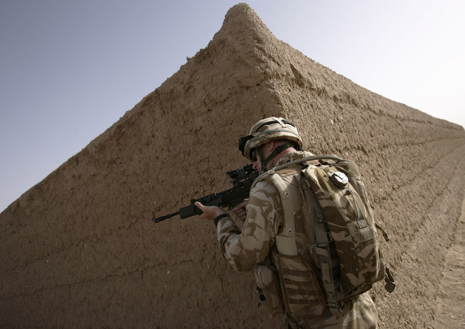 A British soldier is pictured in the village of Biabanak, Kandahar province, some 400 km south west of Kabul. (File/AFP)