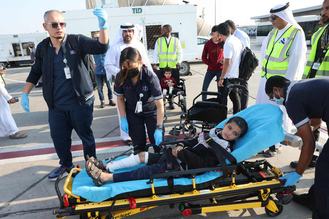 First plane carrying Gazan children arrives in UAE