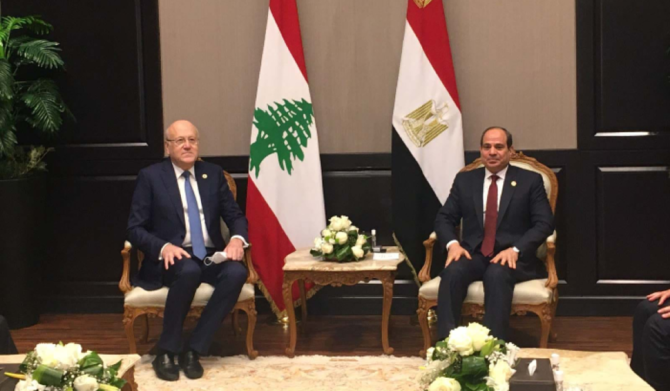 Egypt’s president, Lebanon’s PM focus on developments in Gaza