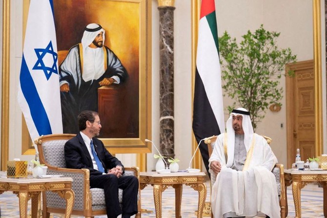 Israel’s Herzog meets UAE counterpart to push for hostage release