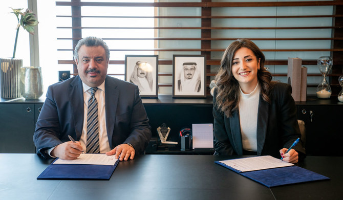 Salah Sharif, chief operating officer of GFH, and Joanna Lahham, regional manager — business engagement, Middle East and Africa 