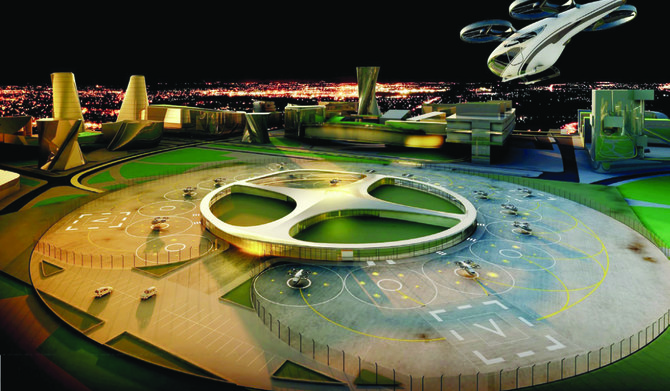 CGI of a concept design for a Vertiport developed for Urban Air Mobility by Setec and its partners. (Supplied)