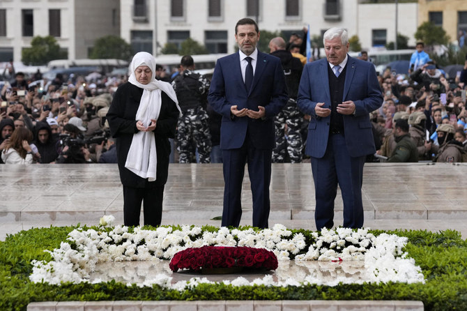 Crowds pay tribute to late Lebanese PM Rafik Hariri on 19th anniversary of assassination