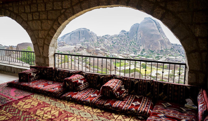 Jabal Shada Al-Asfal, where abandoned caves have been transformed, offers unique accommodation in a geological wonderland. (SPA)