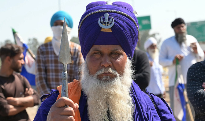 With spears and shields, India’s Nihang Sikh warriors join farmers’ protest