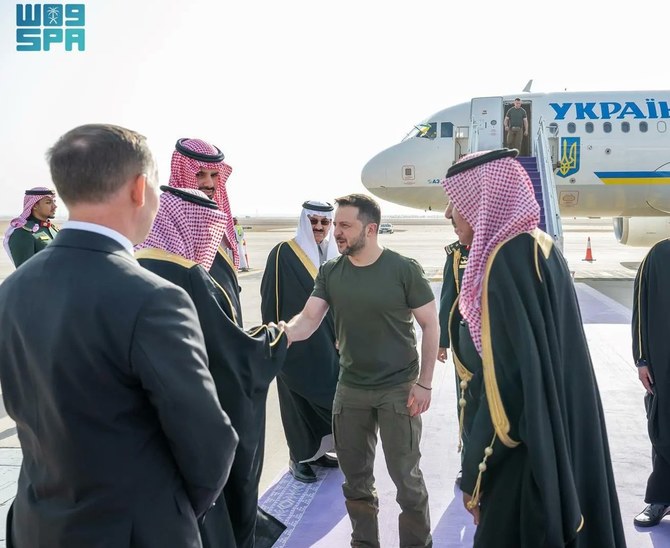 Ukrainian President arrives in Riyadh for an official visit to meet with the Saudi crown prince