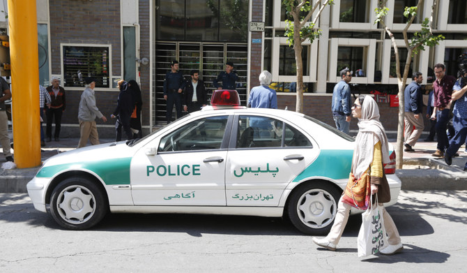 An Iranian police vehicle is seen parked in the capital Tehran. (AFP file photo)