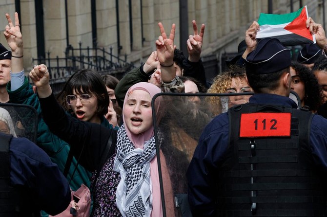 French police remove pro-Palestinian students from the courtyard of Sorbonne university in Paris