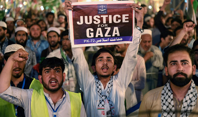 ‘For sake of humanity’: Thousands rally in northwest Pakistan against Israel’s war on Gaza
