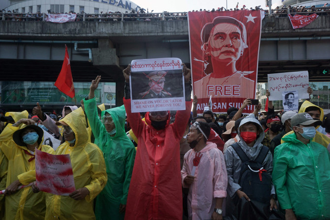 In this file photo taken on February 9, 2021, Myanmar protesters take part in a demonstration against the military coup in Yangon. (AFP file photo)
