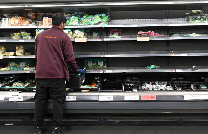 Sparse shelves in some shops, empty shelves in others: the shortages affecting UK businesses are also seen in supermarkets across the country, a consequence of the pandemic and Brexit. (AFP)