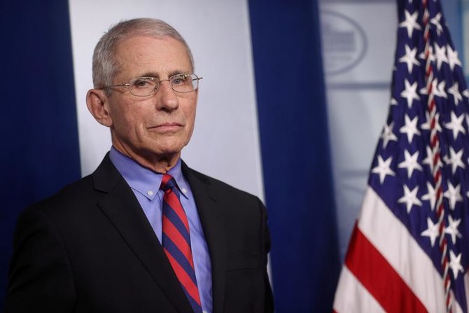 Dr. Anthony Fauci during the COVID-19 task force daily briefing at the White House in Washington, U.S., Mar. 25, 2020. (Reuters)