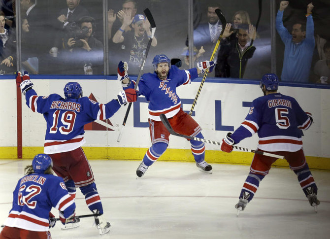 Overtime win puts Rangers on brink of Stanley Cup finals | Arab News