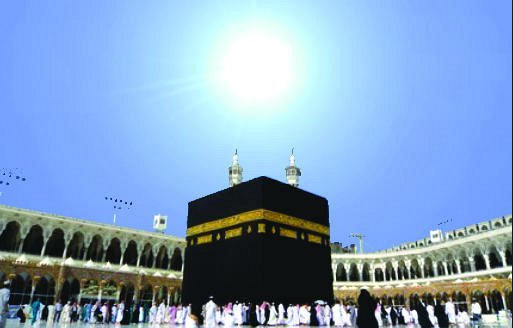 Sun alignment with Kaaba on Wednesday noon