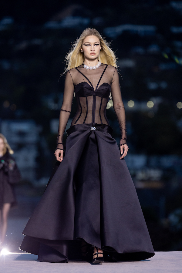 Part-Palestinian model Gigi Hadid walks Versace show in Los Angeles